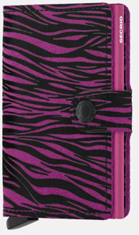 Miniwallet pasjeshouder zebra fuchsia Roze