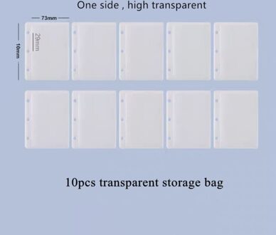 Minkys Kawaii Glittery Mini Pocket 3 Ring Binder Dagboek Notebook Journal Agenda Diy Foto Boek School Briefpapier 10stk transparant