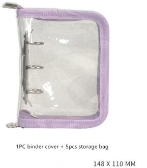 Minkys Kawaii Glittery Mini Pocket 3 Ring Binder Dagboek Notebook Journal Agenda Diy Foto Boek School Briefpapier paars