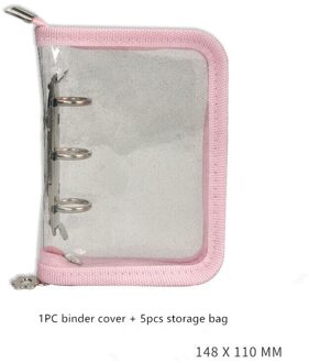 Minkys Kawaii Glittery Mini Pocket 3 Ring Binder Dagboek Notebook Journal Agenda Diy Foto Boek School Briefpapier roze