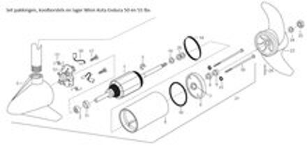 Minn Kota Set pakkingen, koolborstels en lager Endura 50 en 55