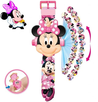 Minnie Children's Watch 3D Projection Cartoon Disney Cute Minnie Digital Watch Girl Party Birthday Gift
