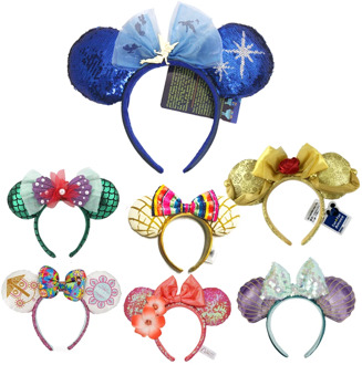 Minnie Ears Headband Mermaid princess Big Sequin Bows EARS COSTUME Headband Cosplay Plush Adult/Kids Headband Gift