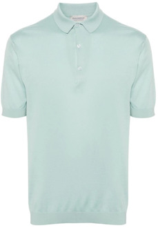 Mint Groene Gebreide Polo Shirt John Smedley , Green , Heren - XL