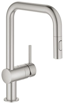 Minta keukenkraan - Met uittrekbare handdouche - 2 straalsoorten - RVS (supersteel)