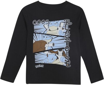 Minymo Jongens t-shirt LS - Zwart - Maat 134