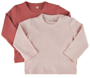 Minymo Long Sleeve Shirt 2 Pack Canyon Rose Roze/lichtroze - 56