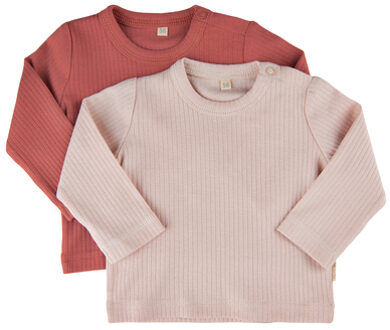 Minymo Long Sleeve Shirt 2 Pack Canyon Rose Roze/lichtroze - 92