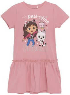 Minymo Meisjes jurk - Strawberry roze - Maat 128