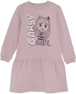 Minymo Meisjes sweat jurk - Dawn roze - Maat 104