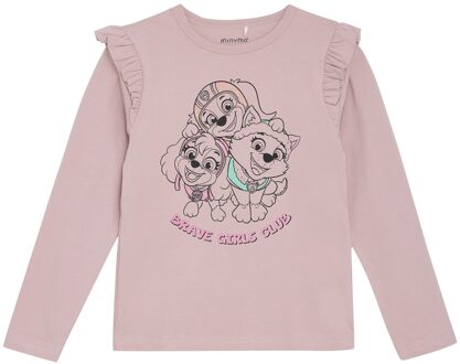 Minymo Meisjes t-shirt LS - Oud roze - Maat 116