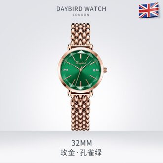 Miqiao Dames High-End Horloge Diamond Dial Mode Elegante Temperament Stalen Armband Quartz Vrouw Horloge W642 D-04