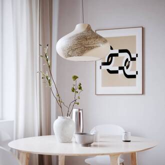 Mira hanglamp, naturel, Ø 45 cm, glas naturel, beige, zwart