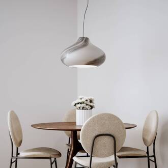 Mira hanglamp, zwart, Ø 45 cm, glas zwart, wit