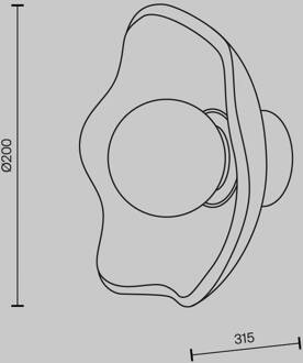 Miracle wandlamp, Ø 20 cm, messingkleurig, glas messing, helder