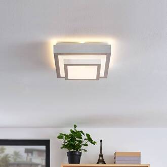 Mirco LED plafondlamp, hoekig, 27 cm aluminium, wit