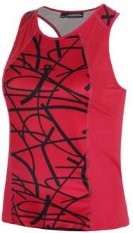 Miria Printed Tanktop Dames-Rood,Zwart - L