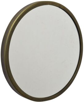 Mirror Spiegel Rond L Antiek Messing - Metaal - Ø45 Goud