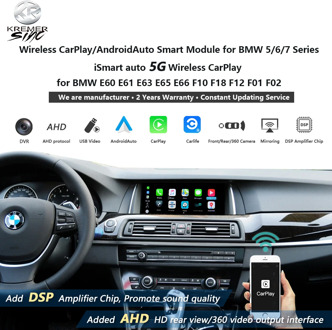 Mirror Wireless Apple CarPlay AndroidAuto Retrofit for BMW 5/6/7 Series E60 E61 E63 E65 E66 F10 F18 F12 F01 F02 SIRI Airplay