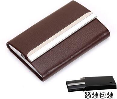 Mirui Mannen En Vrouwen Portemonnee Metalen Lederen Credit Kaarthouder Dubbele Open Business Naam Card Houders Case Organizer Office Supply 3