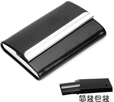 Mirui Mannen En Vrouwen Portemonnee Metalen Lederen Credit Kaarthouder Dubbele Open Business Naam Card Houders Case Organizer Office Supply 4