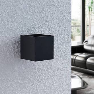 Mirza aluminium-wandlamp, hoekig, zwart