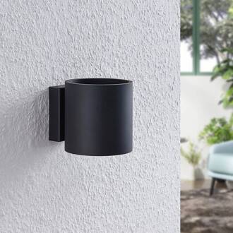 Mirza aluminium-wandlamp, rond, zwart