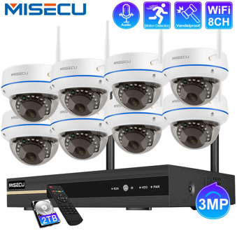 MISECU Wireless CCTV System 3MP NVR Indoor Vandalproof Wifi Camera Audio Record IR-CUT CCTV Camera IP Security Surveillance Kit