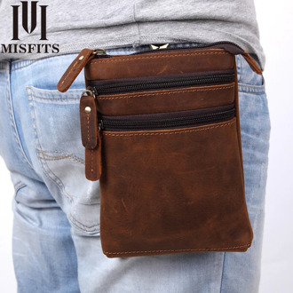 MISFITS Vintage Waist Bags Men's Casual Handy Pocket Purse Mobile Phone Case Fashion Large Capacity Anti-Theft Hip Pack