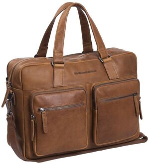 Misha Leren Laptoptas - 17 inch - Cognac