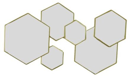 MISOU Spiegel Hexagon Goud 61,5x38cm Spiegels Wandspiegel