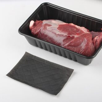 Misource 160X100Mm 45Ml 500Pcs Anti Bateria Plastic Verse Vis Zalm Filet Lade Absorberende Pad Voor supermarkt zwart
