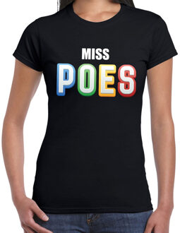 Miss POES fun tekst t-shirt zwart voor dames M