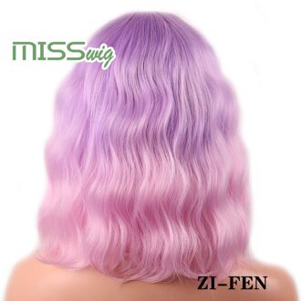 MISS PRUIK Korte Water Wave Synthetisch Haar 16 Kleuren Beschikbaar Pruik Voor Vrouwen Hittebestendige Vezel Dagelijks Valse Haar P4/27
