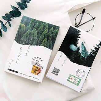 MISS TIJD forest view postcard wenskaart Bladwijzer Brief papier 1 lot = 1 pack = 30 pcs