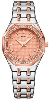 Missfox Platina Horloge Voor Gentlewoman Sieraden Band Volledige Diamond Bezel Horloge Lady Dress Waterdichte Quartz Horloges Vrouwen 2717-RGS