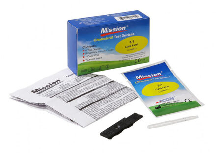 Mission Plus Mission 3-in-1 Cholesterol Test Strips - 5 stuks - Cholesterol Test Strips