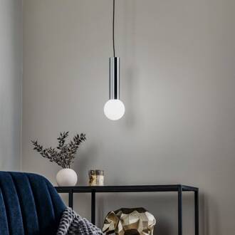 Mist badkamer-hanglamp IP44 chroom chroom, opaalwit