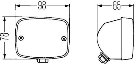 Mistachterl. 12V opbouw, zwart huis