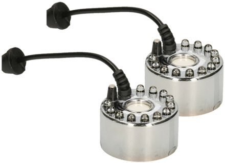 Mistmaker rook machine - 2x - 12 lampjes - 4,5 x 3 cm - met water - Halloween feestdecoratie