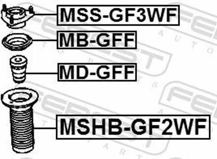 Mitsubishi Beschermkap/Ashoes, schokdemper MSHBGF2WF