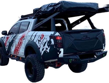 Mitsubishi Oneway Achterklepcover passend voor Mitsubishi L200 Triton 5/6 2015- - Matzwart OWTC07005