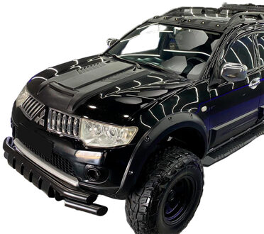 Mitsubishi Oneway Motorkapluchtinlaat (Scoop) passend voor Mitsubishi L200 Triton 4 2007-2014 - Matzwart OWBS06006