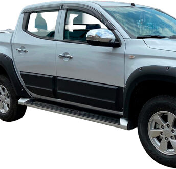 Mitsubishi Oneway Set deurpanelen passend voor Mitsubishi L200 Triton 5/6 2015- - Matzwart OWBC05007