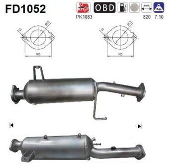 Mitsubishi Partikelfilter, uitlaatinstallatie FD1052