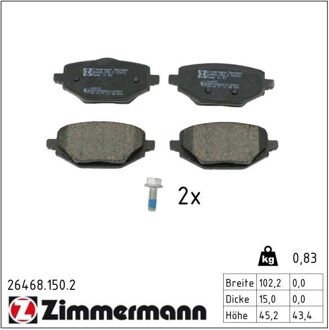 Mitsubishi Remblokkenset, schijfrem 264681502