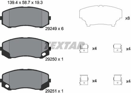 Mitsubishi Remblokkenset, schijfrem 2924901
