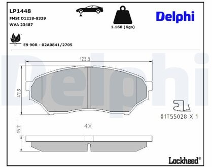 Mitsubishi Remblokkenset, schijfrem LP1448