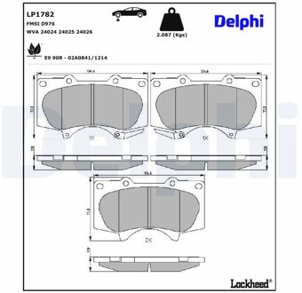 Mitsubishi Remblokkenset, schijfrem LP1782