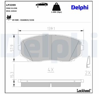 Mitsubishi Remblokkenset, schijfrem LP3399
